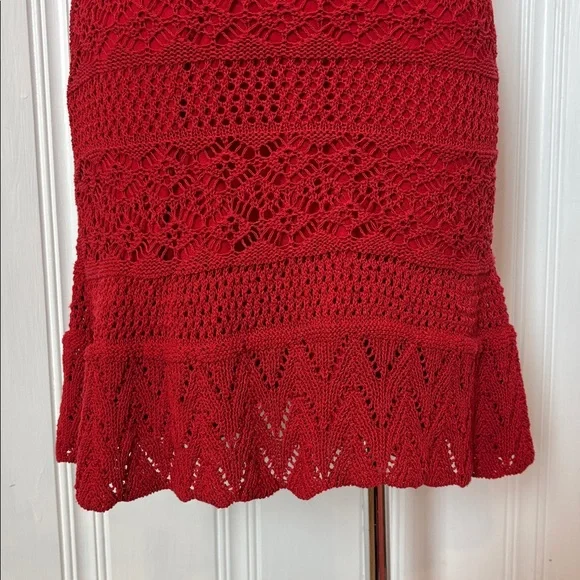 ZARA Red Crochet Dress + Slip Dress Set, 2-in-1 Summer Boho Feminine Size Small - Picture 11 of 16